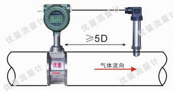 標況渦街流量計溫壓補償一體型安裝現場示意圖